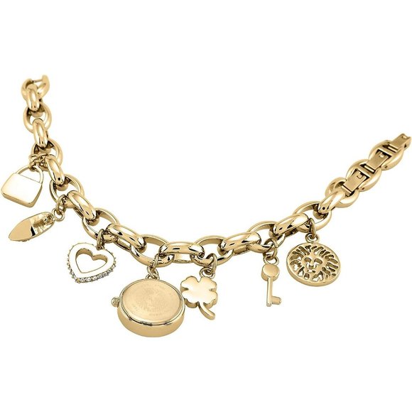 Women\'s Premium Crystal Accented Gold-Tone Charm Bracelet 10/7604CHRM main image 4